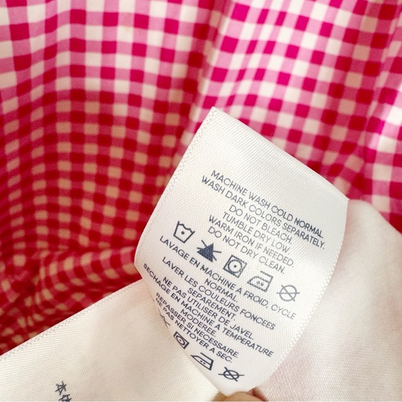 Draper James X Land's End Pink Gingham Polo Dress Quarter Sleeve Small - Picture 8 of 8